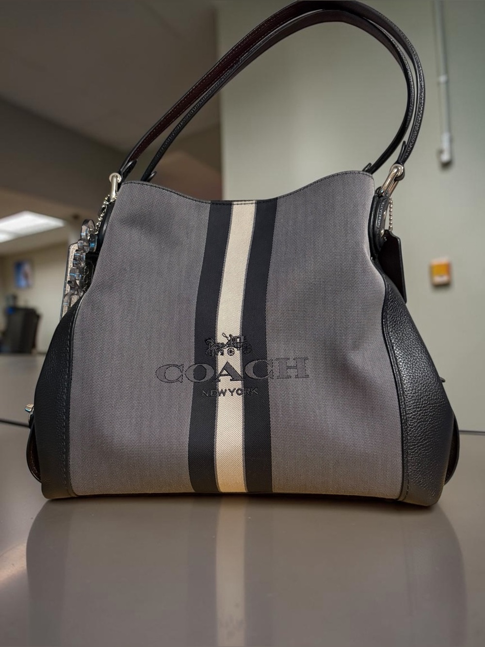 Coach Edie 31 Horse & Carriage Jacquard Black/Black/Silver 69815 Shoulder Bag